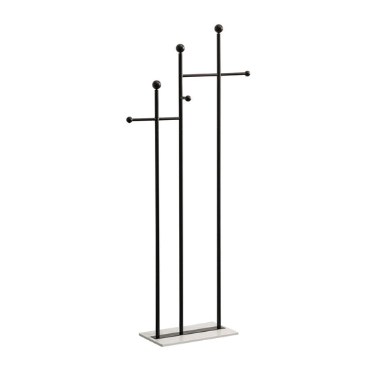 JIAYUEJU Standing Coat Rack with Marble Base Heavy Duty Clothes Hanger Rack Metal Coat Tree Hat Rack Stand for Clothes Hats Scarfs Purses 19.69 x 11.02 x 68.9 Inches